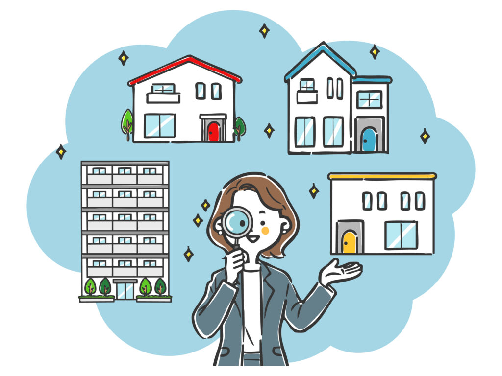 Businesswoman helping to find a home Vector - 住宅AIコンシェルジュ