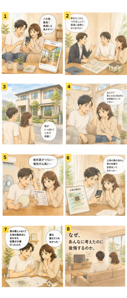 土地に合わせた家づくりの失敗ーマンガ図書館 - 住宅AIコンシェルジュ