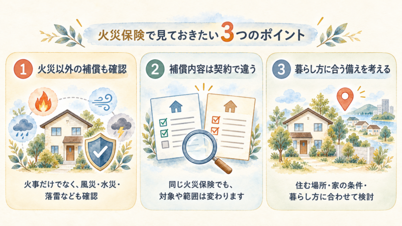 火災保険で見る3つのポイント - 住宅AIコンシェルジュ